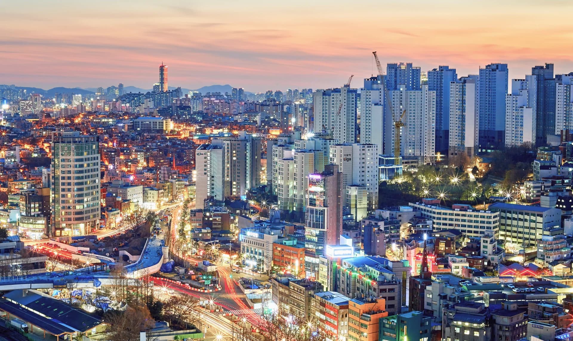 Seoul skyline at dusk